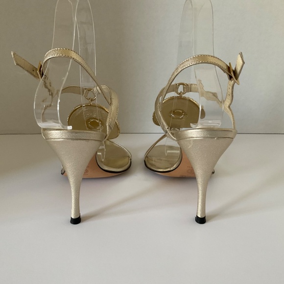 Versace metallic gold and crystal sandals - Picture 2 of 5